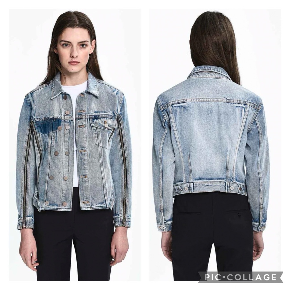 EUC 3.1 Phillip Lim Zip Light Wash Indigo Denim Moto Jacket
